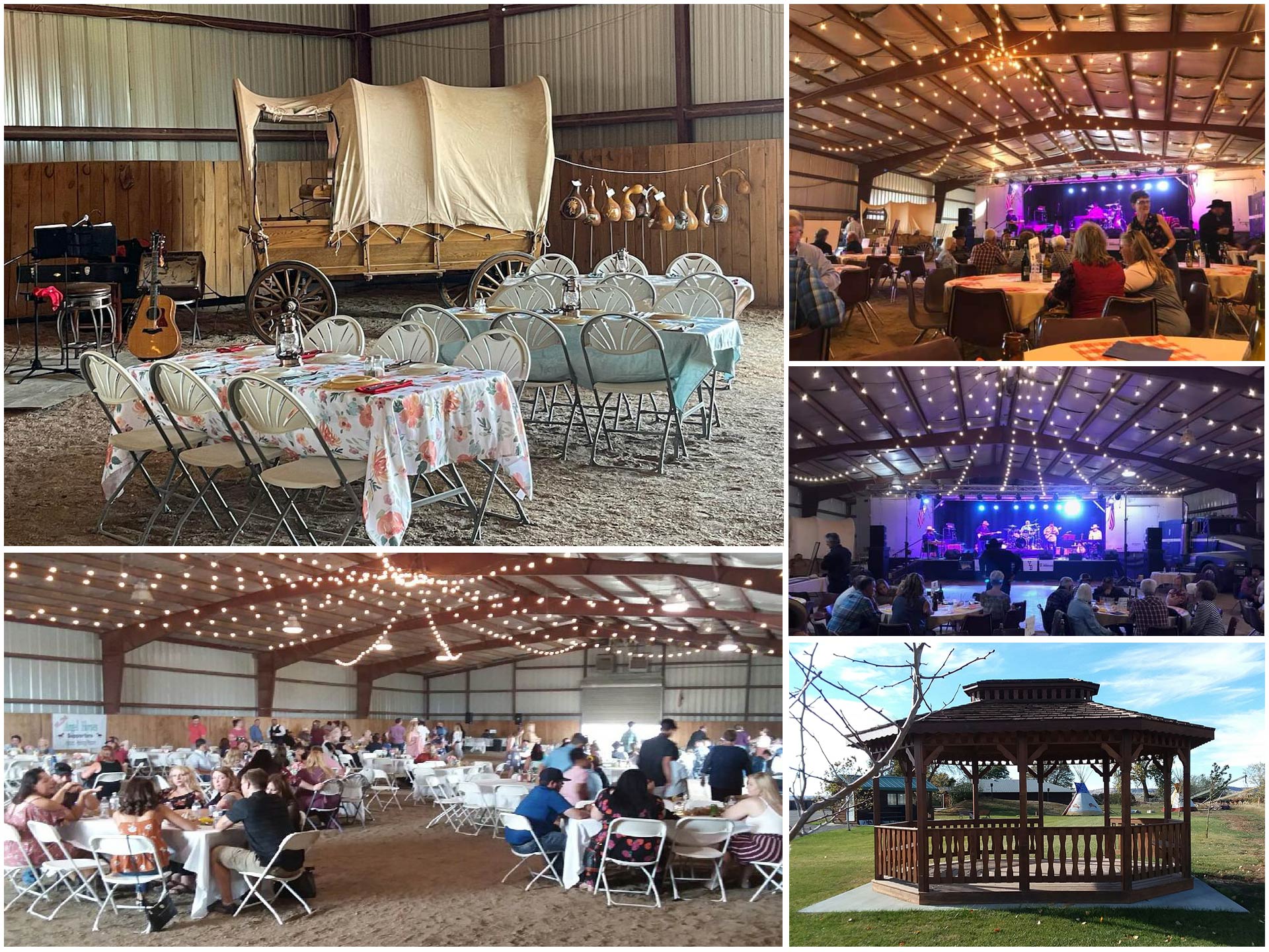 Angel Horses' arena can be transformed into a great event venue to host wedding receptions, concerts and gatherings. Imagine yourself enjoying a day or evening at Angel Horses!